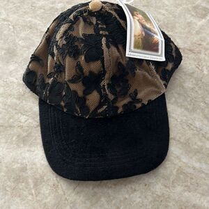 Black Lace & Suede Hat